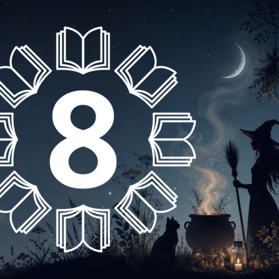 Heks, kat, urter og måne, og 8 udvalgte logo
