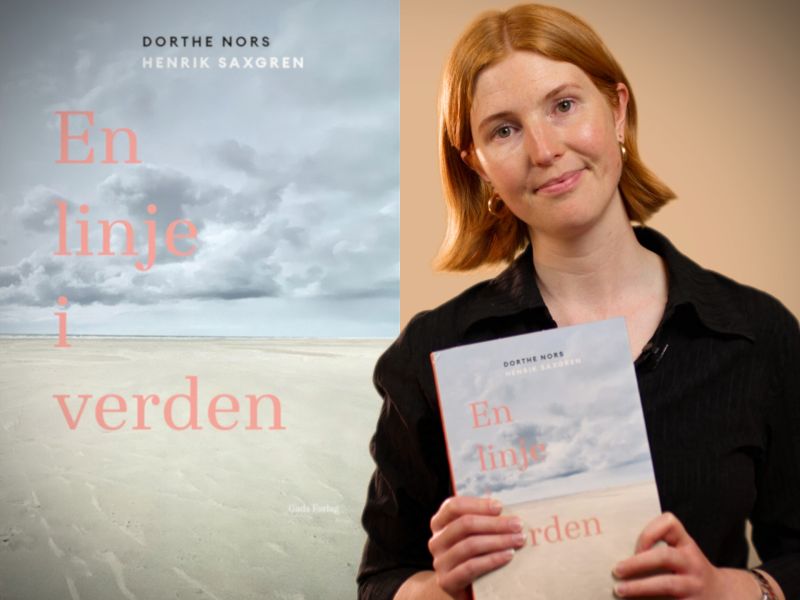 Bibliotekets litteraturformidler Mette holder bogen "En linje i verden"