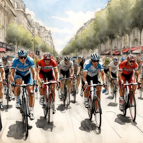 Et cykelløb gennem en gade med publikum